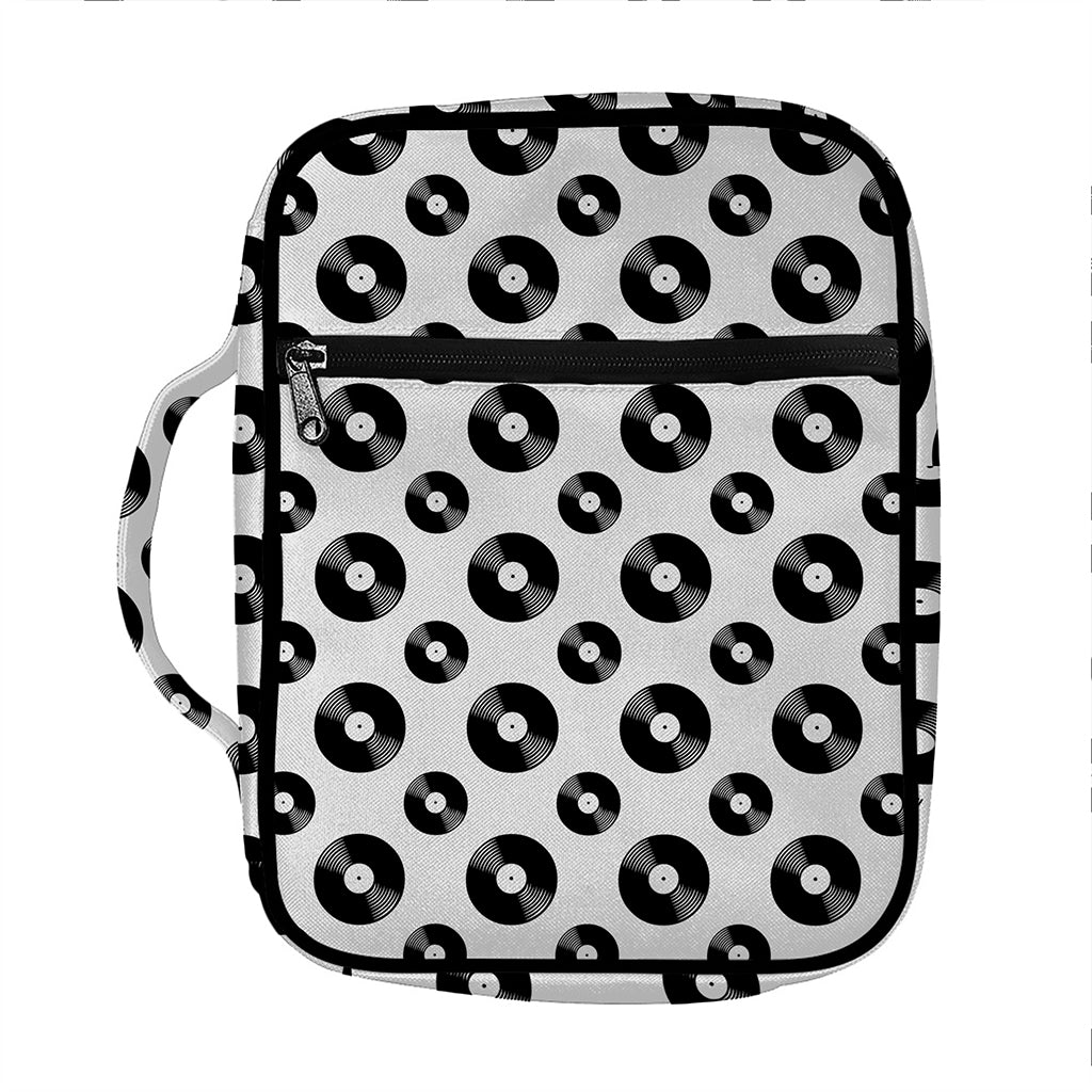 White And Black Vinyl Pattern Print Front Pocket Bible Bag