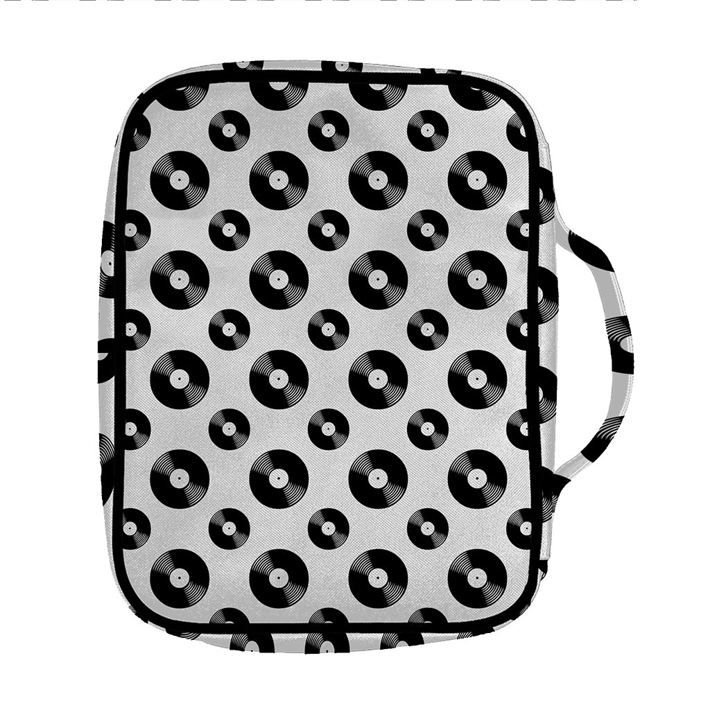 White And Black Vinyl Pattern Print Front Pocket Bible Bag