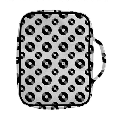 White And Black Vinyl Pattern Print Front Pocket Bible Bag