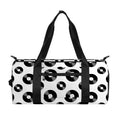 White And Black Vinyl Pattern Print Gym Bag