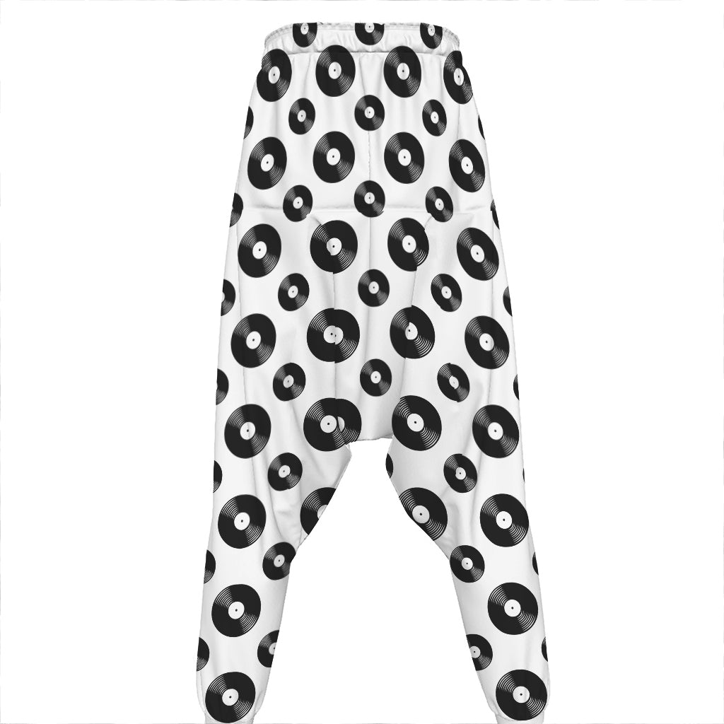 White And Black Vinyl Pattern Print Hammer Pants