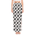 White And Black Vinyl Pattern Print High Slit Maxi Skirt