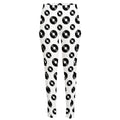 White And Black Vinyl Pattern Print High-Waisted Pocket Leggings