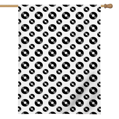 White And Black Vinyl Pattern Print House Flag