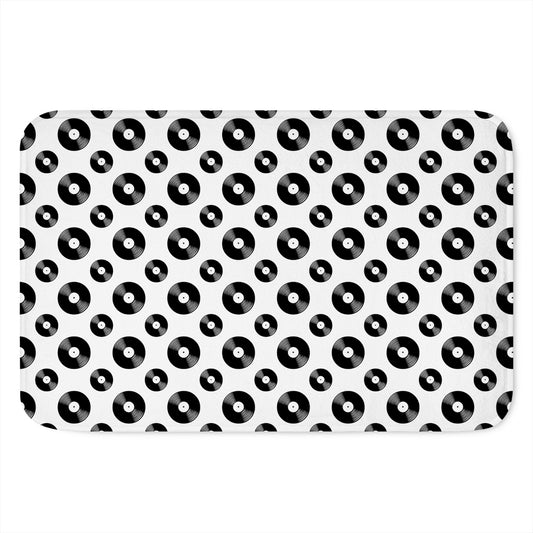 White And Black Vinyl Pattern Print Indoor Door Mat