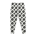 White And Black Vinyl Pattern Print Jogger Pants