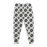White And Black Vinyl Pattern Print Jogger Pants