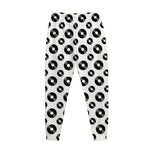 White And Black Vinyl Pattern Print Jogger Pants