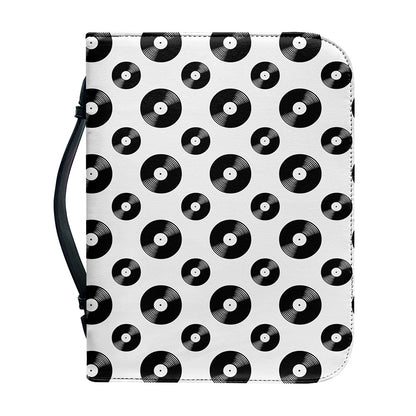 White And Black Vinyl Pattern Print Leather Bible Cover