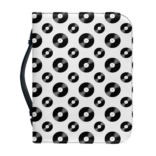 White And Black Vinyl Pattern Print Leather Bible Cover
