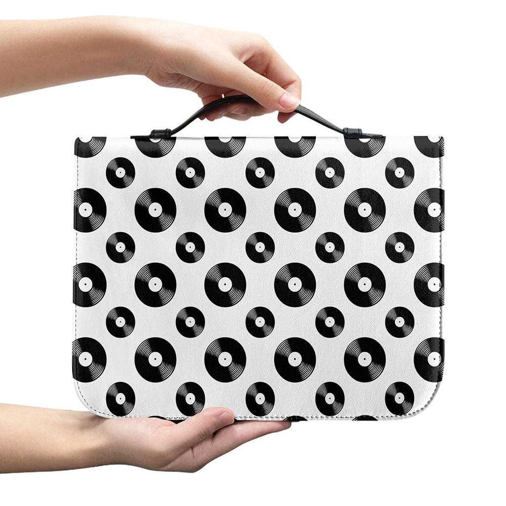 White And Black Vinyl Pattern Print Leather Bible Cover