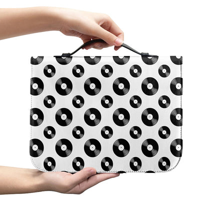 White And Black Vinyl Pattern Print Leather Bible Cover