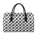 White And Black Vinyl Pattern Print Leather Duffel Bag