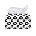 White And Black Vinyl Pattern Print Leather Tissue Box Cover
