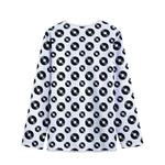 White And Black Vinyl Pattern Print Long Sleeve Short Coat