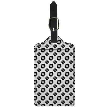 White And Black Vinyl Pattern Print Luggage Tag