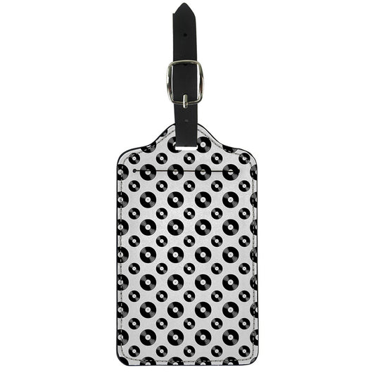 White And Black Vinyl Pattern Print Luggage Tag