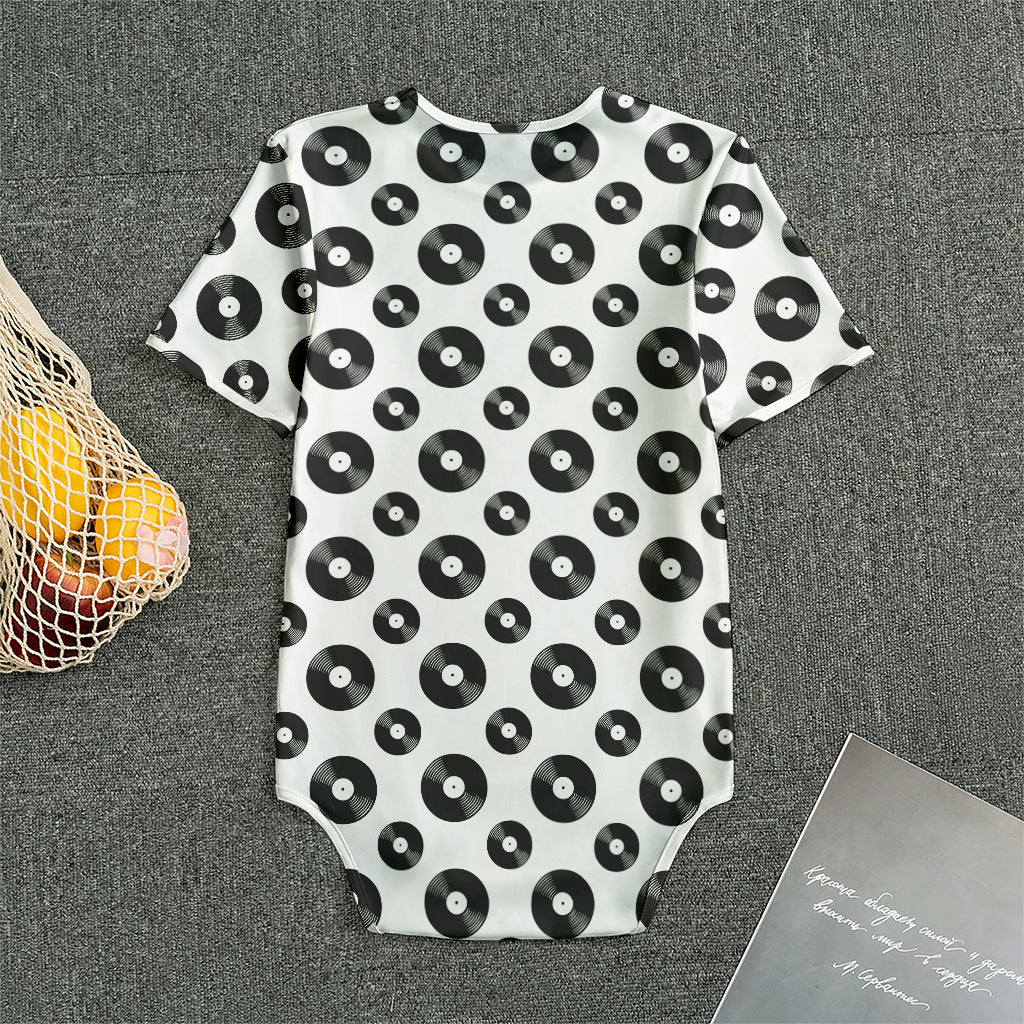 White And Black Vinyl Pattern Print Men's Bodysuit