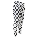 White And Black Vinyl Pattern Print Men's Compression Pants