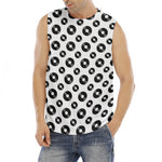 White And Black Vinyl Pattern Print Men's Fitness Tank Top
