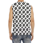 White And Black Vinyl Pattern Print Men's Fitness Tank Top