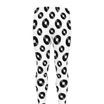 White And Black Vinyl Pattern Print Men's leggings