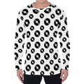 White And Black Vinyl Pattern Print Men's Long Sleeve T-Shirt