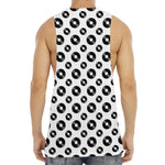 White And Black Vinyl Pattern Print Men's Muscle Tank Top