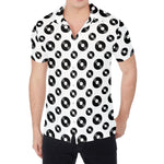 White And Black Vinyl Pattern Print Men's Shirt