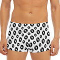 White And Black Vinyl Pattern Print Men's Short Boxer Briefs
