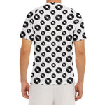 White And Black Vinyl Pattern Print Men's Short Sleeve Rash Guard