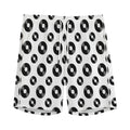 White And Black Vinyl Pattern Print Men's Athletic Shorts