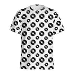 White And Black Vinyl Pattern Print Men's Sports T-Shirt