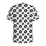 White And Black Vinyl Pattern Print Men's Sports T-Shirt