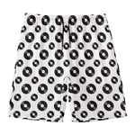 White And Black Vinyl Pattern Print Men's Swim Trunks