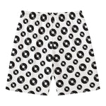 White And Black Vinyl Pattern Print Men's Swim Trunks