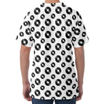 White And Black Vinyl Pattern Print Men's Velvet T-Shirt