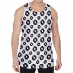 White And Black Vinyl Pattern Print Men's Velvet Tank Top