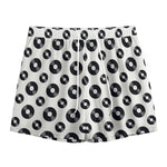 White And Black Vinyl Pattern Print Mesh Shorts