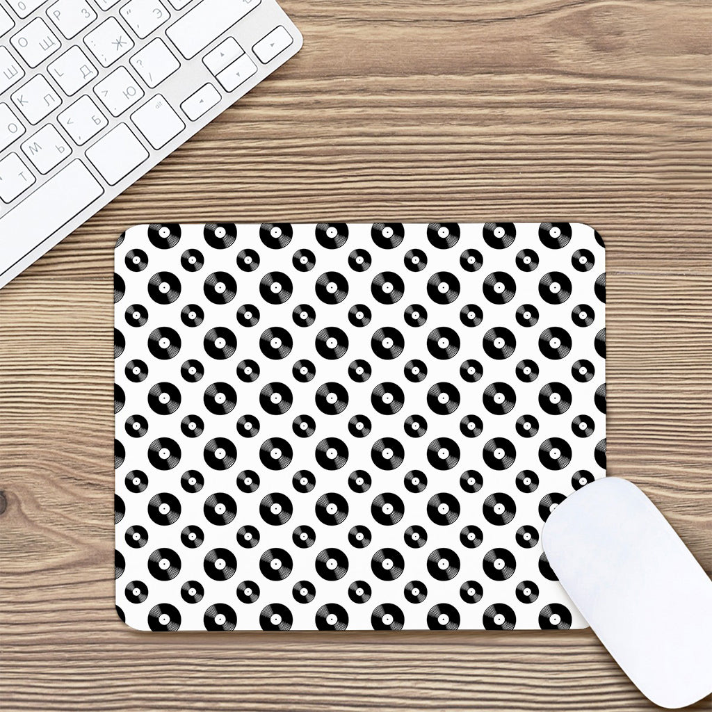 White And Black Vinyl Pattern Print Mouse Pad