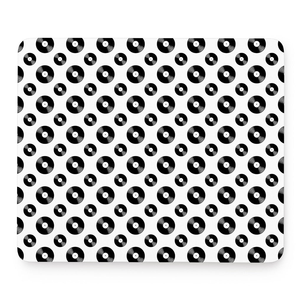 White And Black Vinyl Pattern Print Mouse Pad