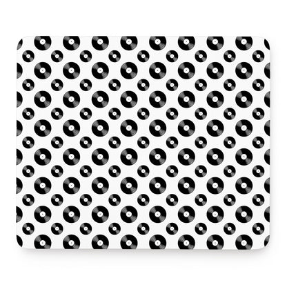 White And Black Vinyl Pattern Print Mouse Pad