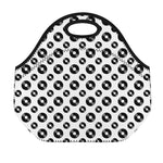 White And Black Vinyl Pattern Print Neoprene Lunch Bag