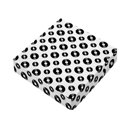 White And Black Vinyl Pattern Print Outdoor Seat Cushion Cover