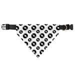 White And Black Vinyl Pattern Print Over The Collar Dog Bandana