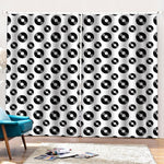 White And Black Vinyl Pattern Print Pencil Pleat Curtains