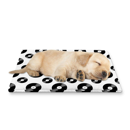 White And Black Vinyl Pattern Print Pet Cooling Mat Cover