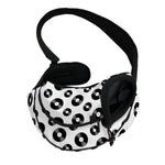 White And Black Vinyl Pattern Print Pet Sling Carrier