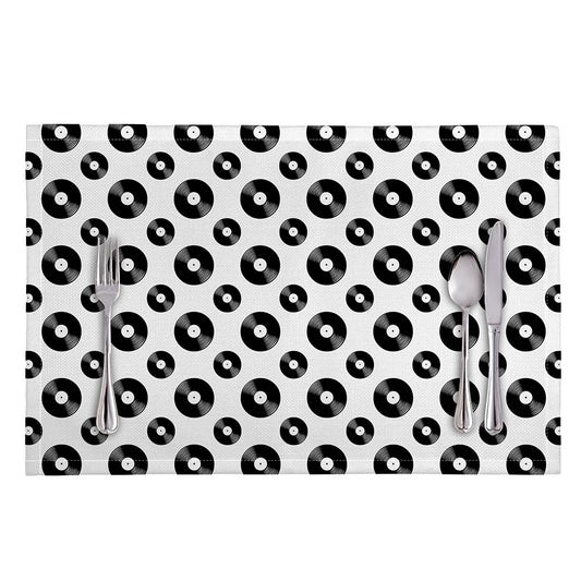 White And Black Vinyl Pattern Print Placemat