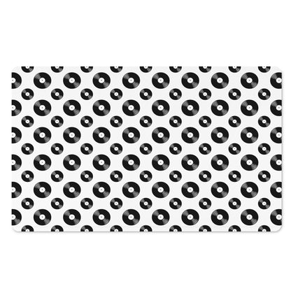 White And Black Vinyl Pattern Print Polyester Doormat